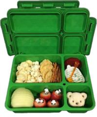 go green medium lunch box with food