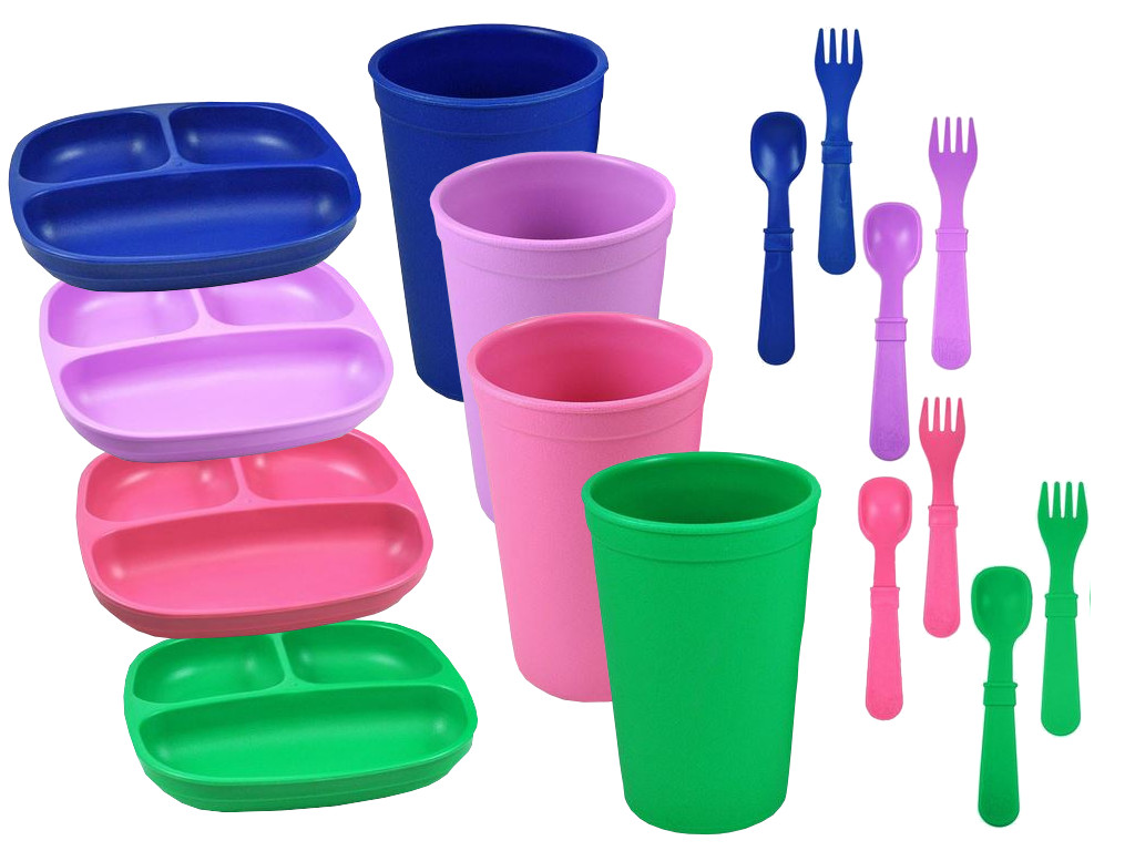 Replay - recycled cups, trays, forks and spoons